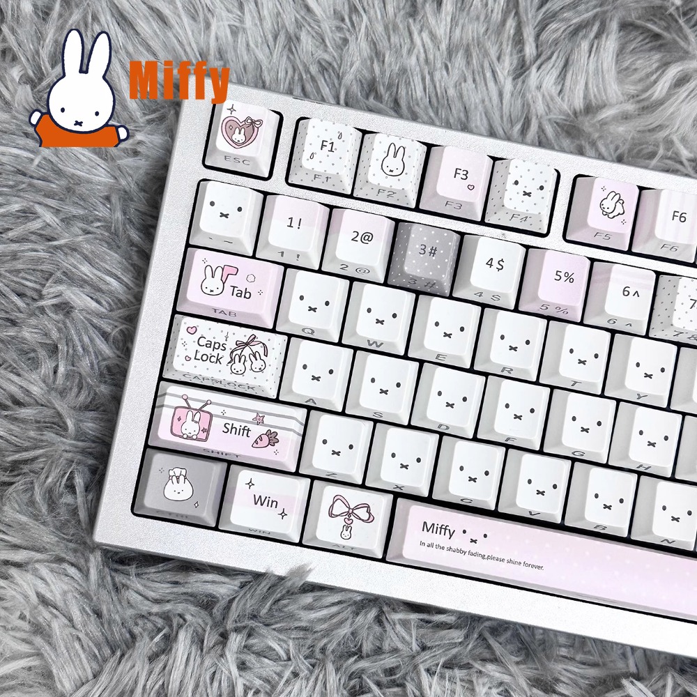 Tech For Office - Kawaii Miffy Mechanische Tastatur-Keycap-Set Niedlicher Hase
