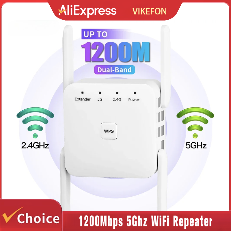 Wifi Range Extender - 1200Mbps 5GHz WLAN-Repeater Verstärker 2,4G/5GHz Wi-Fi
