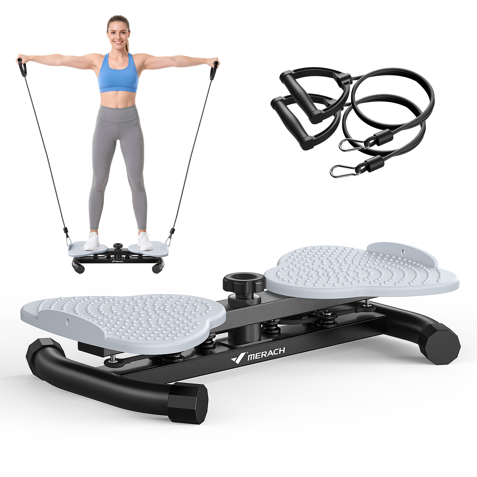 Office Hi Tech - MERACH Waist Twister Board mit Zugkordeln,