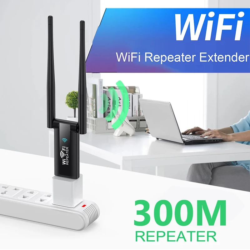 Wifi Range Extender - KEBIDUMEI 300Mbps USB WLAN-Signalverstärker 2,4G WLAN-Repeater