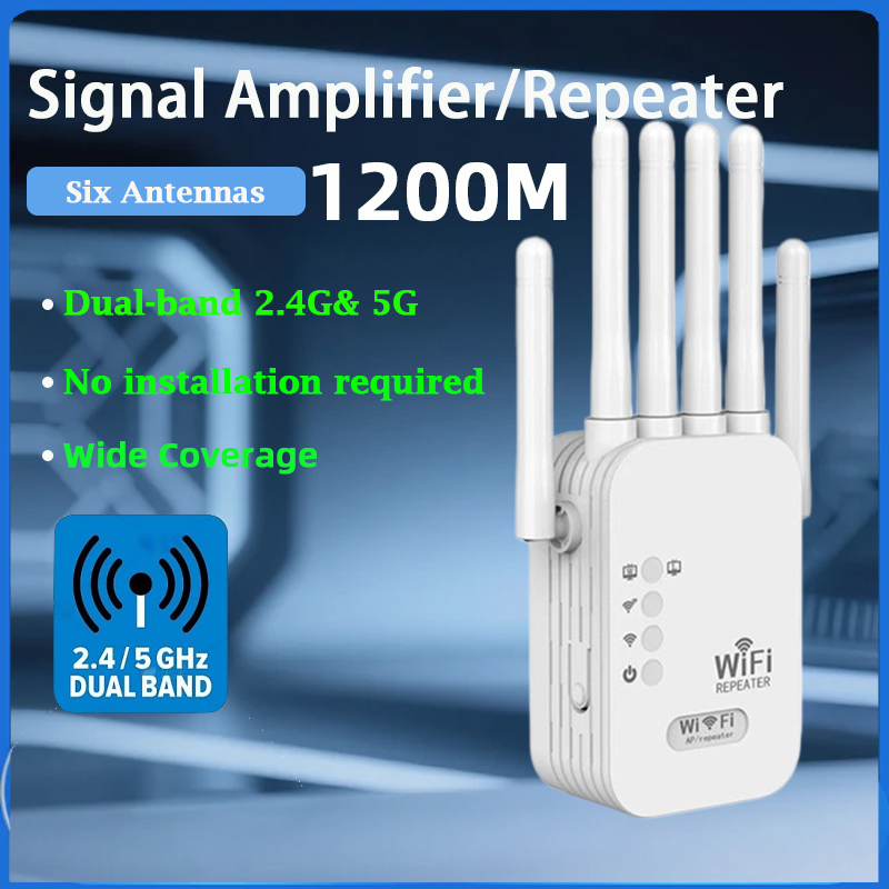 Wifi Range Extender - KATORD 1200Mbps Kabelloser WLAN-Repeater 2,4G&5G Signal-Router