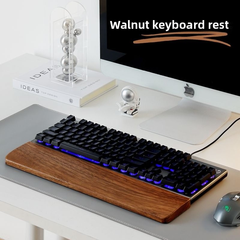 Office Tech - Massivholz Tastatur Handballenauflage Mauspad Handgelenkstütze Gaming