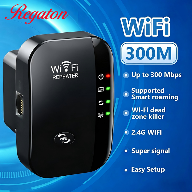 Office Technology - Kabelloser 300M 2,4GHz WLAN-Reichweitenverstärker, Starker Signalverstärker