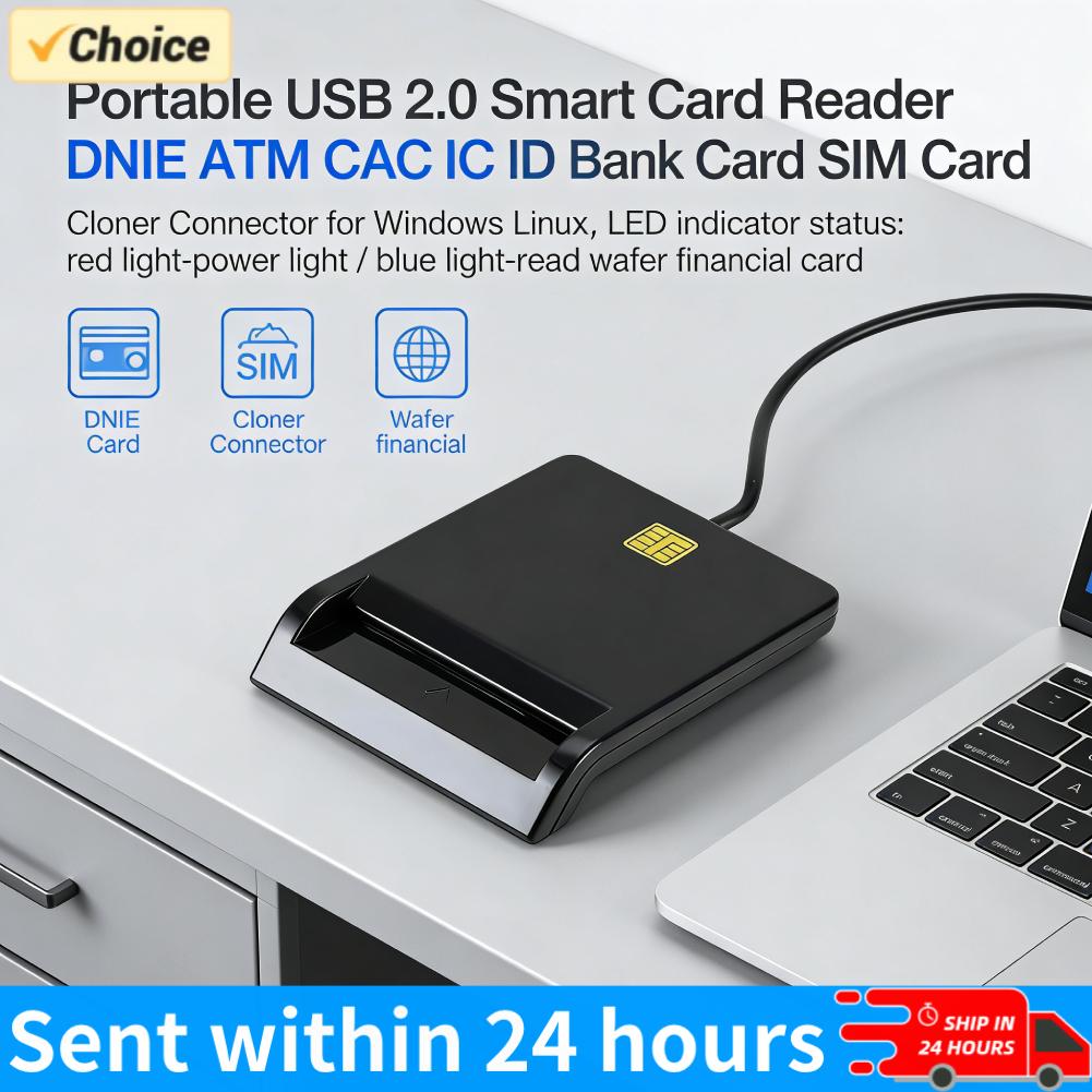 Smart Card Reader - USB-Smartcard-Lesegerät für Bankkarten IC/ID EMV DNIE