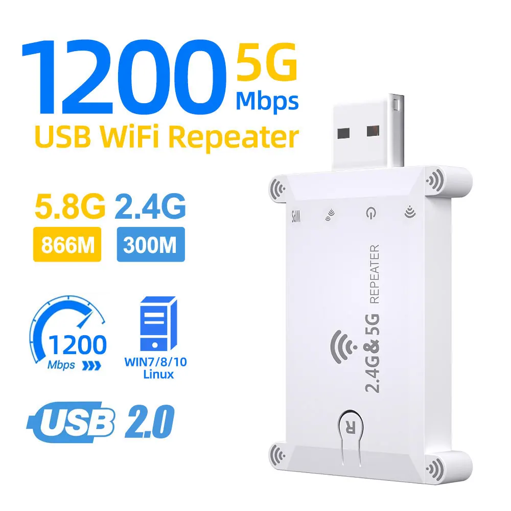 Wifi Range Extender - WiFi FIY 2,4g/5g USB Wifi Repeater
