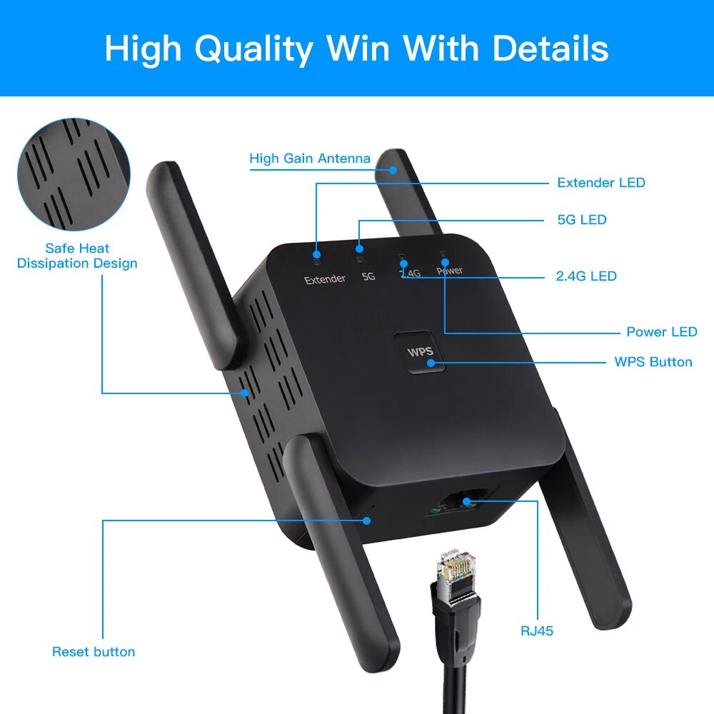 WiFi Repeater 1200Mbps 2,4 GHz – Wifi Range Extender Bewertung und Preis