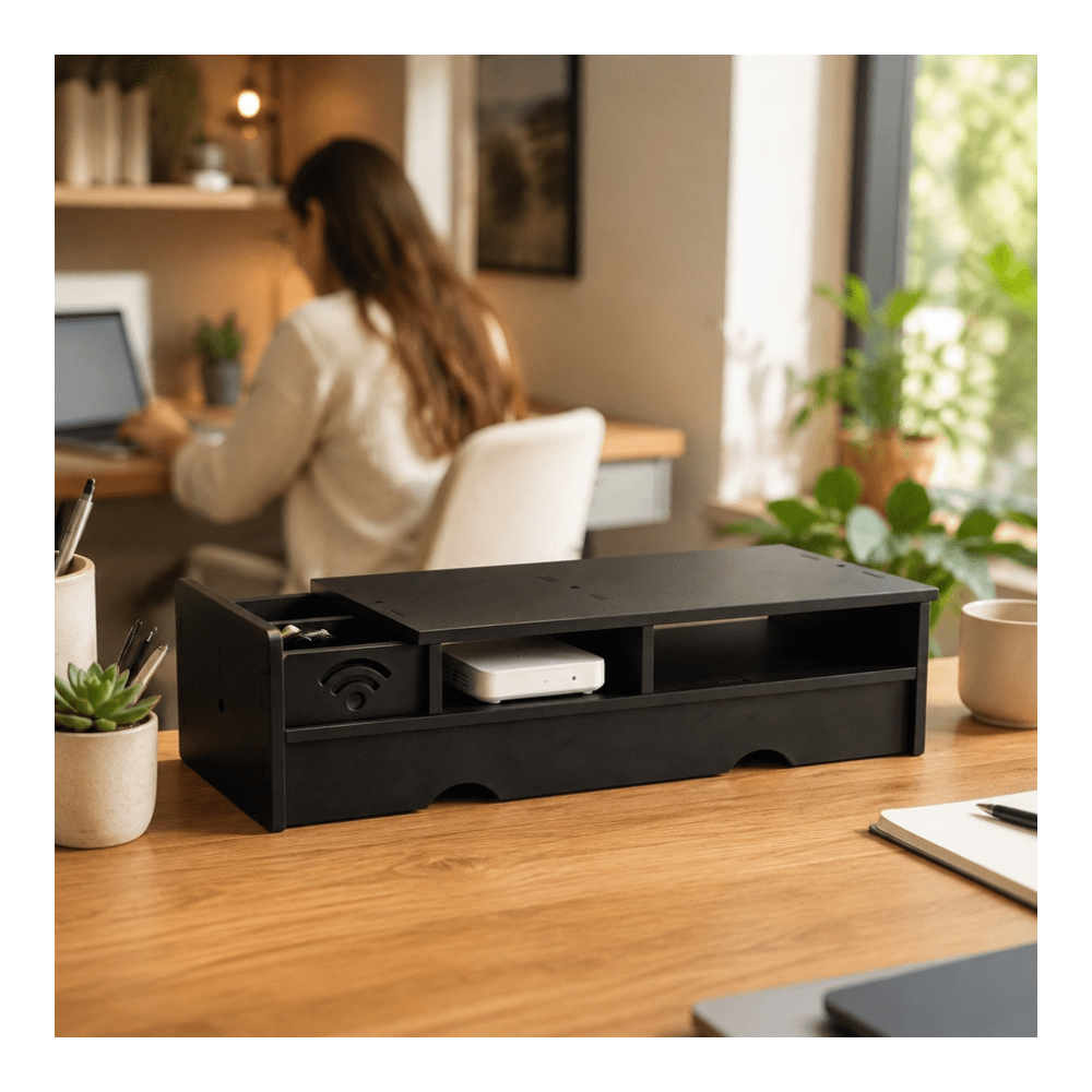 Schwarze Matte WLAN-Router-Auf – Office Tech For Home Bewertung und Preis