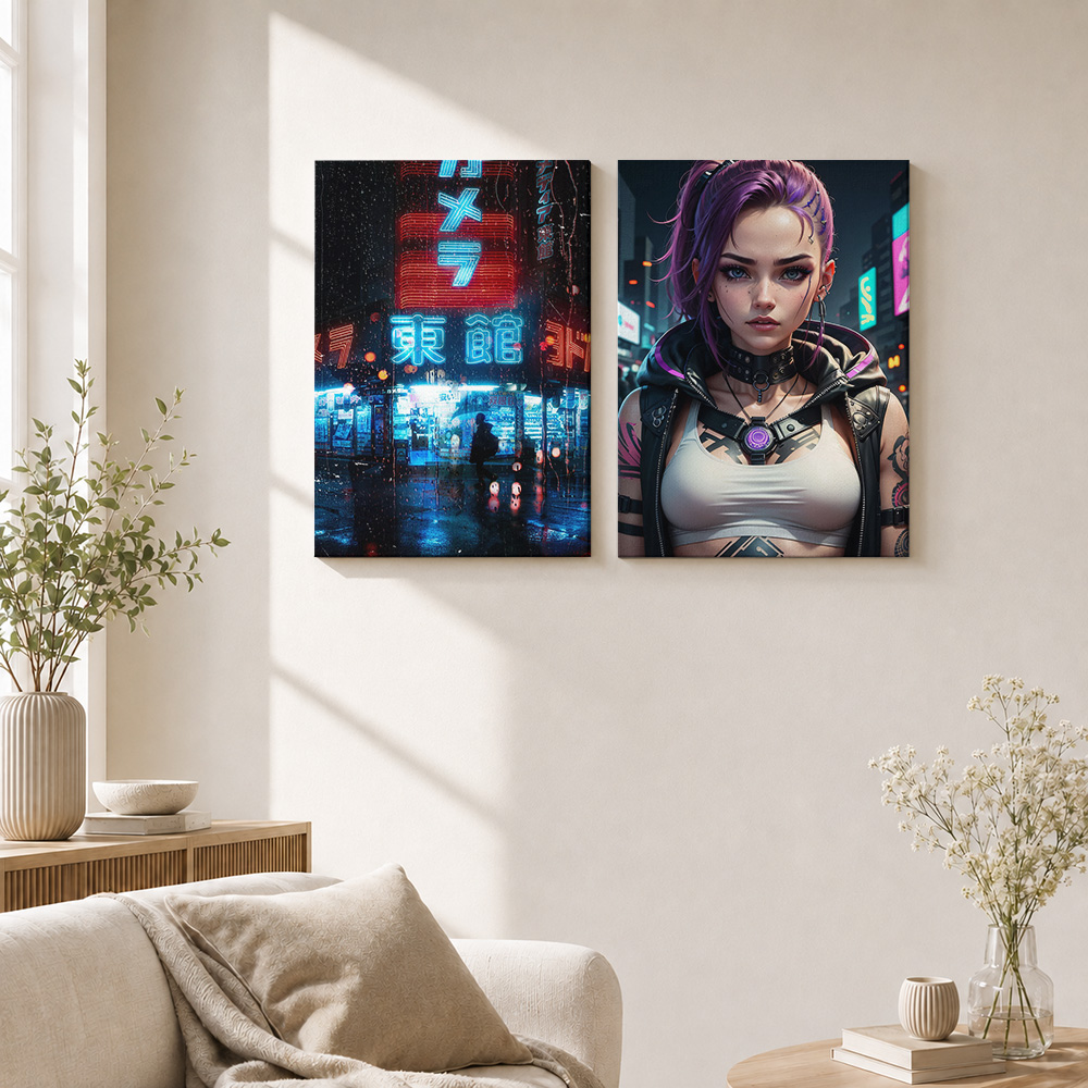 Cyberpunk-Leinwanddruck-Poster – Office Technology Bewertung und Preis